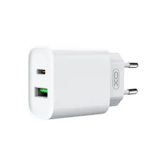 XO hálózati töltő adapter CE02A PD 20W QC 3.0 18W 1x USB 1x USB-C fehér + USB-C – USB-C kábel