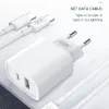 XO hálózati töltő adapter CE02A PD 20W QC 3.0 18W 1x USB 1x USB-C fehér + USB-C – USB-C kábel - 0. kép