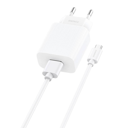 Foneng EU28 USB-A hálózati töltő adapter + USB-A - MICRO-USB kábel QC 3.0