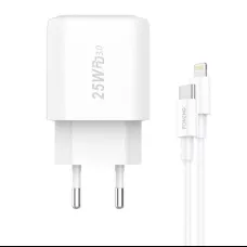 Foneng EU40 USB-C hálózati töltő adapter 25W PD QC 3.0 + USB-C - lightning kábel