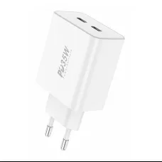 Foneng EU50 hálózati töltő adapter 2x USB-C PD 35W (fehér)