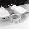 Foneng EU25 hálózati töltő adapter 2x USB-A 2.4A beépített Lightning kábellel (fehér) - 3. kép