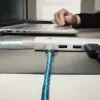 Baseus UltraJoy Series AIR 5-Portos HUB elosztó adapter Type-C - HDMI, 2xUSB3.0, PD 100W, RJ45 (ezüst) - 1. kép
