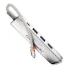 Baseus UltraJoy Series AIR 5-Portos HUB elosztó adapter Type-C - HDMI, 2xUSB3.0, PD 100W, RJ45 (ezüst) - 4. kép