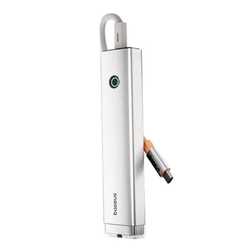 Baseus UltraJoy Series AIR 5-Portos HUB elosztó adapter Type-C - HDMI, 2xUSB3.0, PD 100W, RJ45 (ezüst)