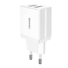 USAMS T24 hálózati töltő adapter CC90TC01 2.1A 2xUSB fehér