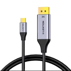 Lention USB-C - DisplayPort kábel 8K60Hz, 1.7m (fekete)