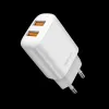 Jellico EU02 hálózati töltő adapter 2.4A 12W 2xUSB + Lightning kábel fehér - 0. kép