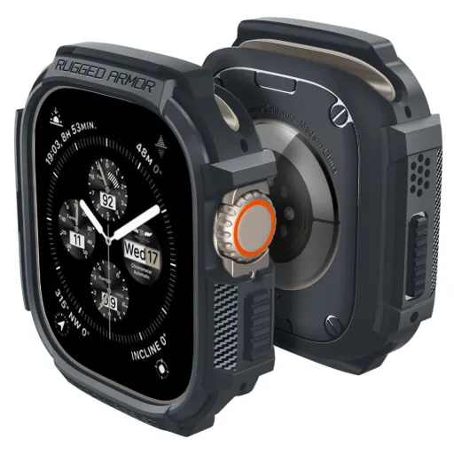 Apple Ultra 1/2 (49mm) Spigen Rugged Armor tok sötét szürke Apple Ultra 1/2 (49mm) Spigen Rugged Armor tok sötét szürke