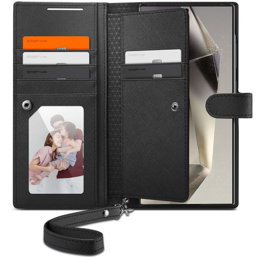 Samsung Galaxy S24 Ultra Spigen Wallet S Plus fliptok fekete