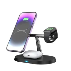 3 az 1-ben vezeték nélküli töltőállomás 15W fekete (magsafe, apple watch, airpods) Maxlife MXWC-03