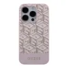 iPhone 15 Pro Max Guess PU G Cube MagSafe kompatibilis telefontok rózsaszín (GUHMP15XHGCFSEP) - 1. kép