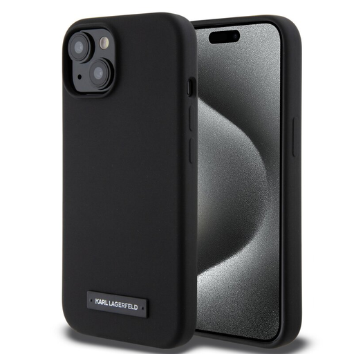 iPhone 15 Karl Lagerfeld Liquid Silicone Plaque MagSafe tok fekete (KLHMP15SSLMP1K) iPhone 15 Karl Lagerfeld Liquid Silicone Plaque MagSafe tok fekete (KLHMP15SSLMP1K)