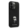 iPhone 15 Pro Karl Lagerfeld Liquid Silicone Metal Ikonik tok fekete (KLHCP15LSMHKNPK) - 1. kép