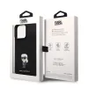 iPhone 15 Pro Karl Lagerfeld Liquid Silicone Metal Ikonik tok fekete (KLHCP15LSMHKNPK) - 2. kép