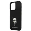 iPhone 15 Pro Karl Lagerfeld Liquid Silicone Metal Ikonik tok fekete (KLHCP15LSMHKNPK) - 4. kép