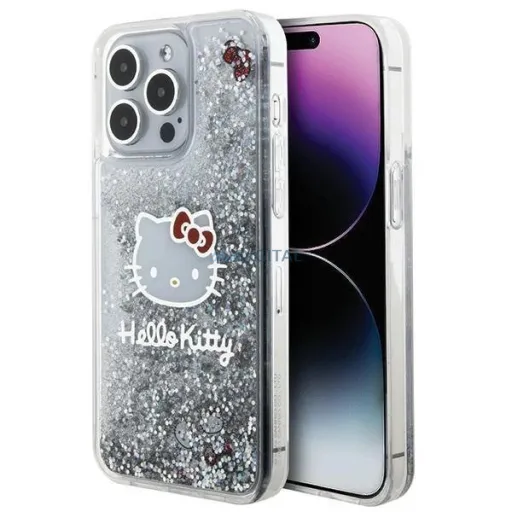 iPhone 15 Pro Max Hello Kitty Liquid Glitter Electroplating tok átlátszó iPhone 15 Pro Max Hello Kitty Liquid Glitter Electroplating tok átlátszó