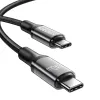 Rocoren USB-C - USB-C Retro Series 1m 240W gyorstöltő kábel (szürke) - 0. kép