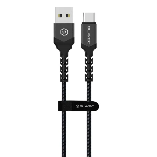 Blavec Raptor USB-A - USB-C kábel PD 66W 6A 2m, fekete-szürke (CRA-UC6BG20)