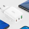 XO L101 hálózati töltő adapter, USB-A + 2x USB-C, PD 20W (fehér) - 1. kép