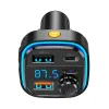 XO BCC08 szivargyújtós autós töltő / FM transmitter 2x USB-A, USB-C, MP3, Bluetooth 5.0 15W (fekete) - 3. kép