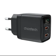 Choetech PD6051 hálózati töltő adapter GAN3 USB-C + USB-C PD 35W (fekete)