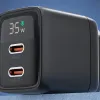 Choetech PD6051 hálózati töltő adapter GAN3 USB-C + USB-C PD 35W (fekete) - 4. kép