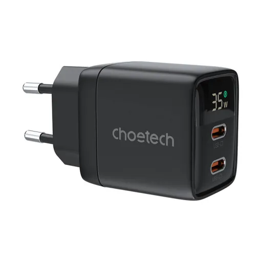 Choetech PD6051 hálózati töltő adapter GAN3 USB-C + USB-C PD 35W (fekete)