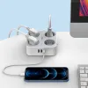 TESSAN TS-302-C-GR 4x hálózati elosztó + 2x USB-A, 1x USB-C töltő 2m - 0. kép