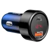 Baseus Magic szivargyújtós autós töltő QC3.0/ Type-C PD QC4+45W 6A kék - 2. kép