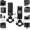 SMD XWJ-G univerzális biciklis, kerékpáros, motoros telefontartó LED világítással, iránytűvel, zöld-fekete - 2. kép