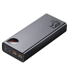 Powerbank Baseus Adaman Metal 20000mAh, PD, QC 3.0, 65W, 2xUSB + USB-C + micro USB, (fekete) 