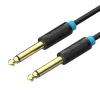 Audio kábel TS 6.35mm jack Vention BAABF 1m (fekete) - 1. kép