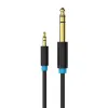 Audio Kábel TRS 3.5mm - 6.35mm Vention BABBG 1,5m, Fekete - 0. kép