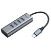 Baseus Enjoy Type-C USB elosztó szürke HUB (CAHUB-Q0G) - 1. kép