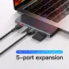 Baseus Harmonica 5in1 USB Type-C HUB szürke (CAHUB-K0G) - 2. kép