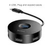Baseus USB HUB 4 USB aljzattal fekete - 3. kép