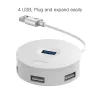 Baseus USB HUB 4 USB aljzattal fehér - 0. kép