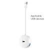 Baseus USB HUB 4 USB aljzattal fehér - 1. kép