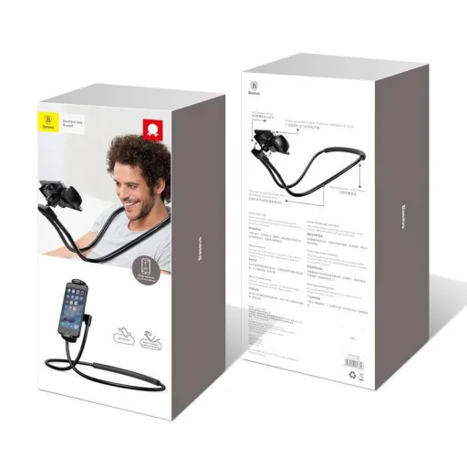  Baseus Lazy Necklace nyakra helyezhető telefontartó fekete (SUJG-LR01)