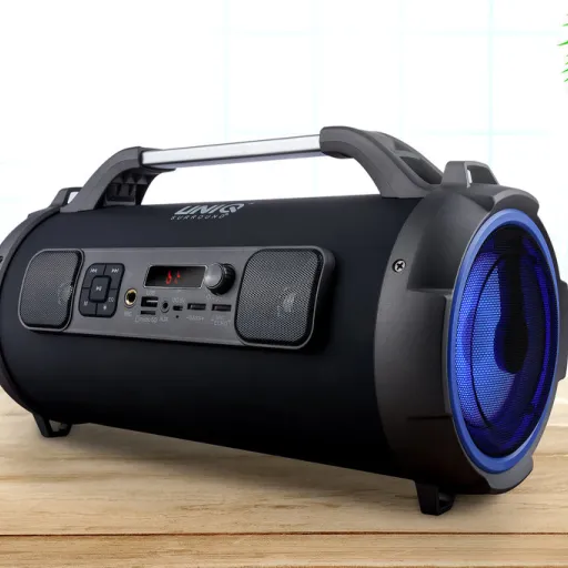 UNIQ Sing hordozható bluetooth hangszóró LED világítással fekete