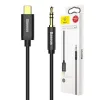 Baseus Yiven USB-C - 3.5 mm-es mini jack audio kábel, 1.2 m (fekete) - 0. kép