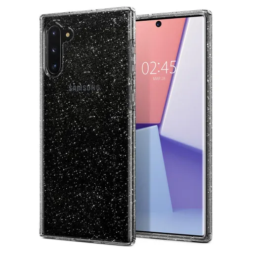 Spigen Liquid Crystal hybrid flexibilis TPU gél tok Samsung Note 10 flitteres áttetsző