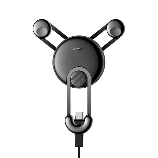 Baseus YY Gravity autós telefontartó USB Type-C kábellel fekete