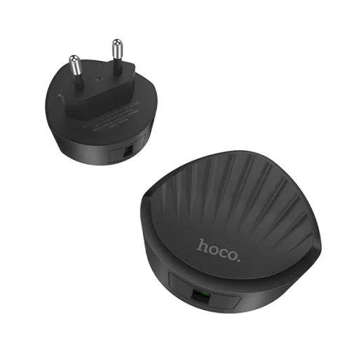 Hoco Shell hálózati töltő adapter 1xUSB QX 3.0 fekete