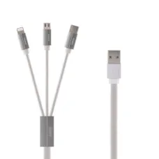 Remax Kerolla 3in1 töltő kábel Micro USB/ Type-C/ Lightning fehér