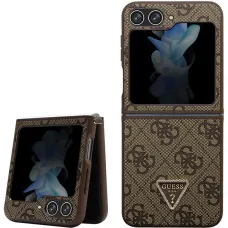 Original Case GUESS - kemény tok Leather 4G Triangle Strass GUHCZF5P4TDPW Samsung Galaxy Z Flip 5 Barna tok