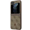 Original Case GUESS - kemény tok Leather 4G Triangle Strass GUHCZF5P4TDPW Samsung Galaxy Z Flip 5 Barna tok - 4. kép