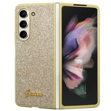 Original Case GUESS Glitter Script GUHCZFD5HGGSHD for Samsung Galaxy Z Fold 5 Arany tok