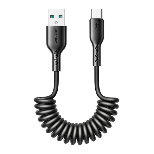 Joyroom SA38 Easy-Travel Series USB-A – USB-C kábel autóba 3A 1.5 m, tekercselt (fekete)